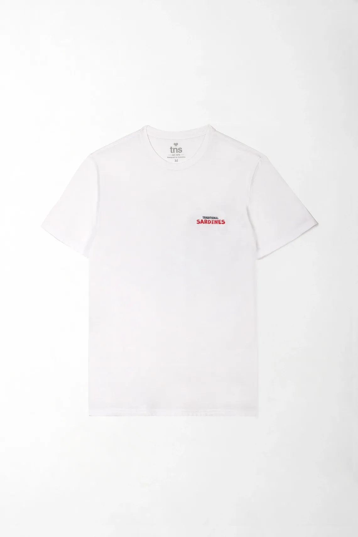 Camiseta regular fit con mini gráfico en algodón blanco para hombre