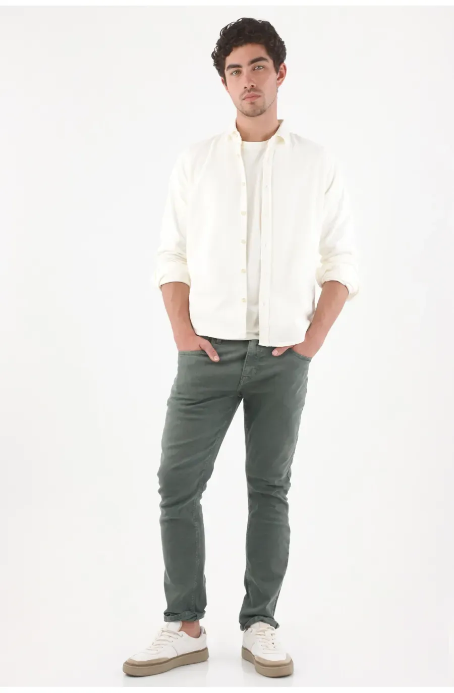 Pantalon verde 5 bolsillos para hombre