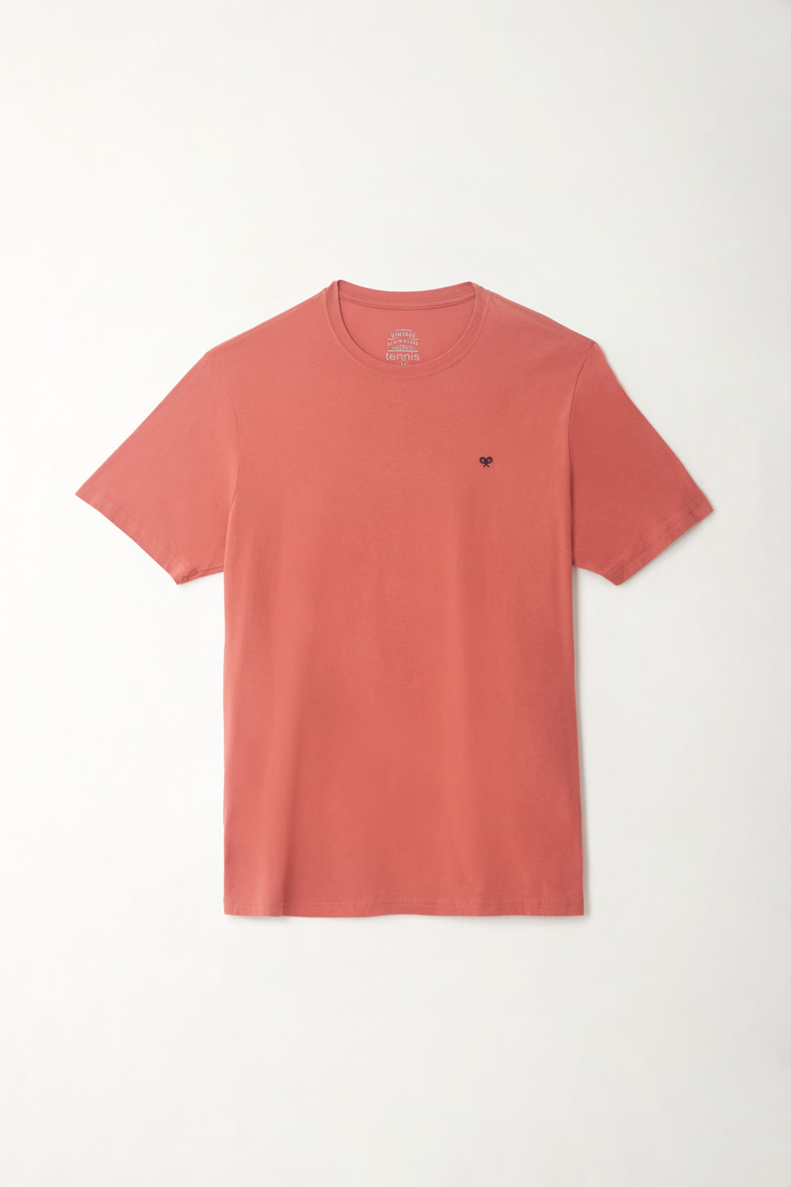 Camiseta regular con mini ícono de raquetas en algodón coral para hombre