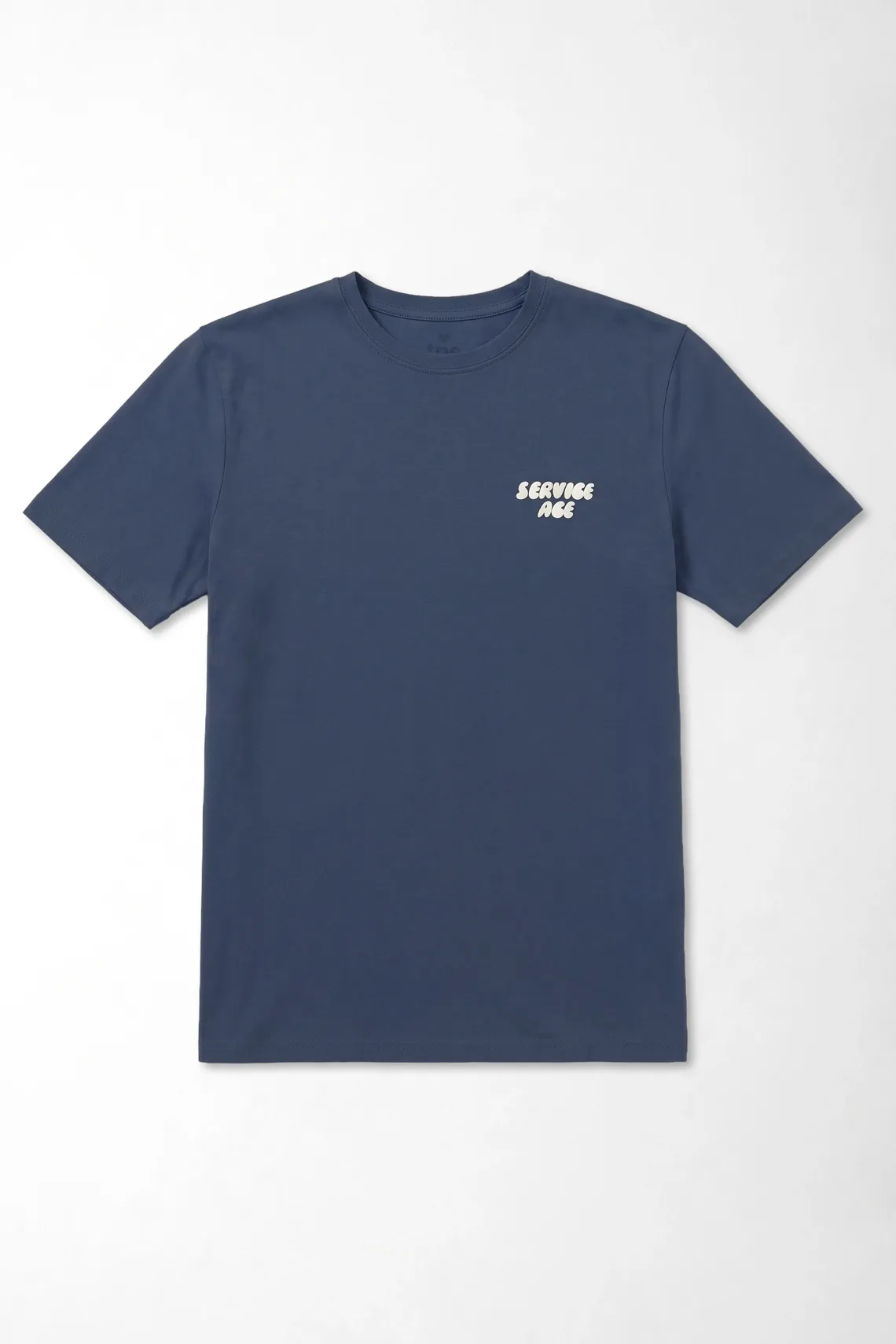 Camiseta gráfica regular con Service Ace en mezcla de algodón azul marino para hombre