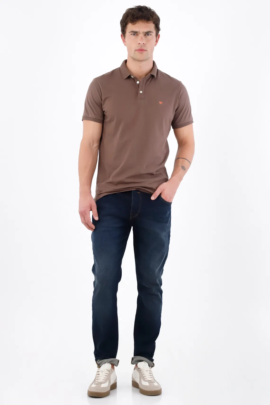 Jean skinny con lavado degradé en denim para hombre