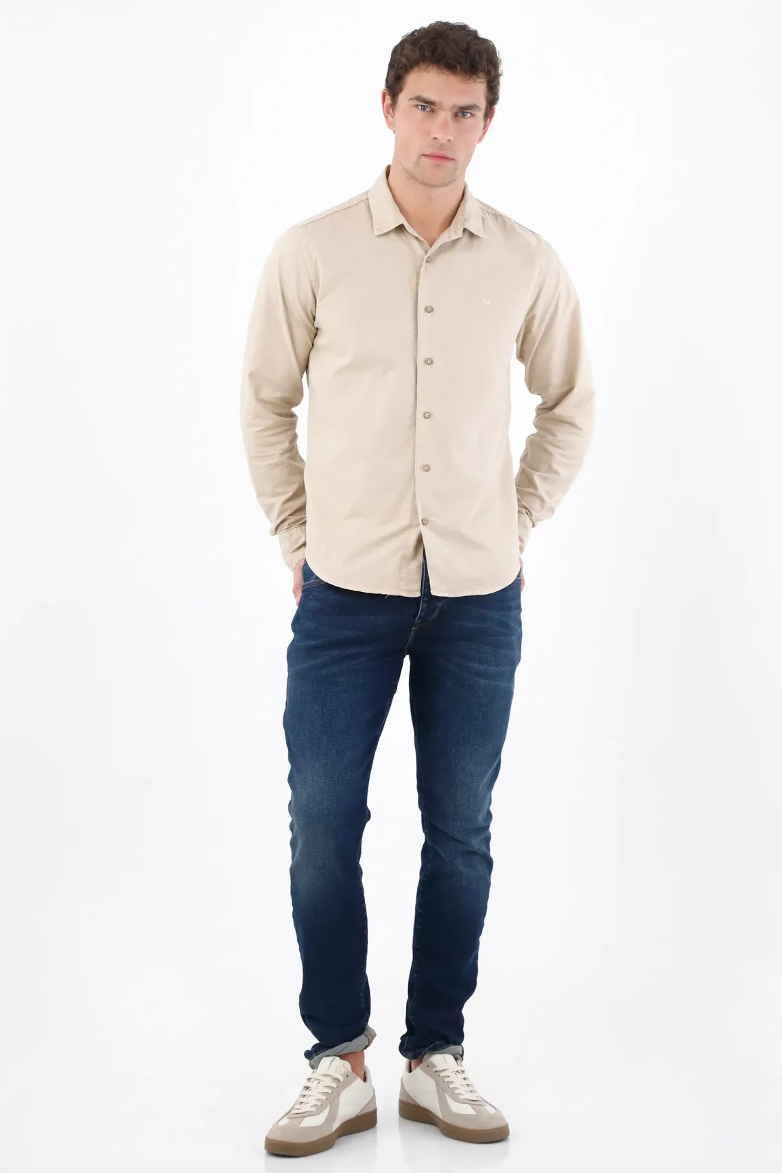 Jean skinny con lavado desvanecido en denim para hombre