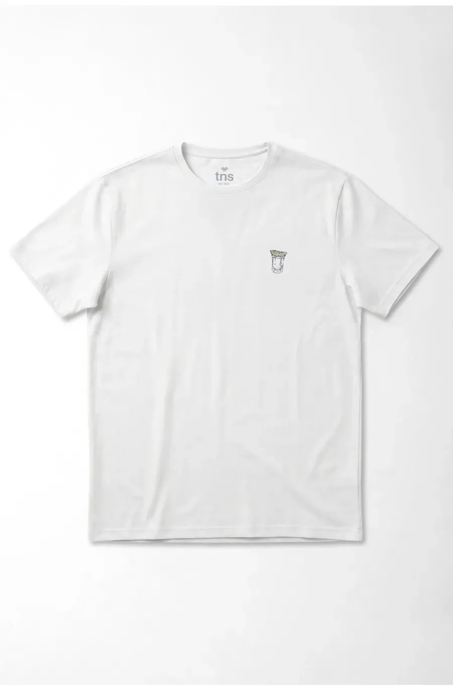 Camiseta fit regular con mini gráfico en algodón blanco para hombre