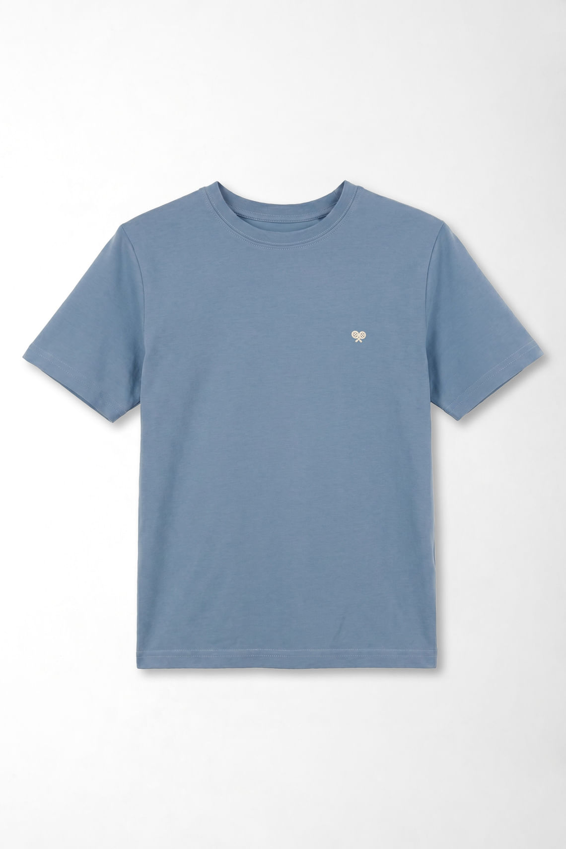 Camiseta regular con mini icono de tenis en algodón azul para niño