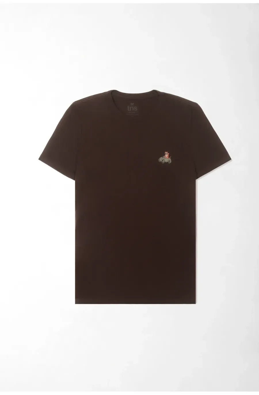 Camiseta gráfica regular fit con moto minimalista en algodón azul marino para hombre