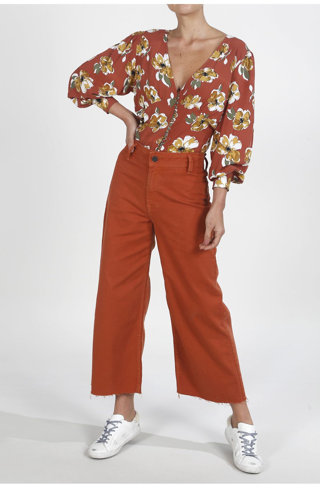camisa naranja mujer